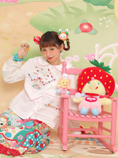 Doll Collar Handkerchief Design Embroidery Shirt