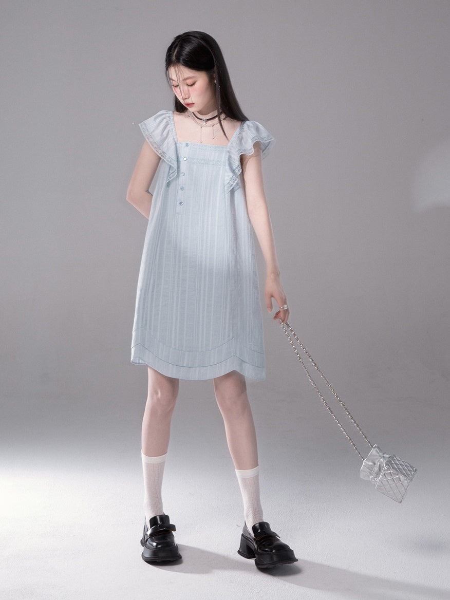 Flying Sleeves Ribbon A-Line Dress