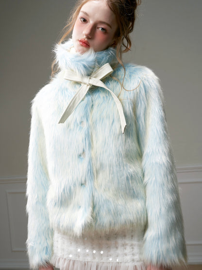 Gradient Imitation Fur Jacket