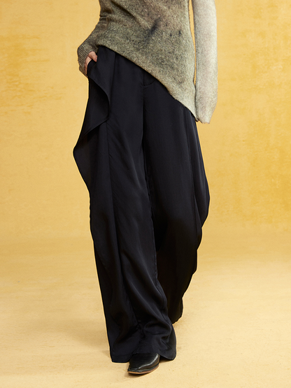 Loose-leaf Drape Wide-leg Casual Pants