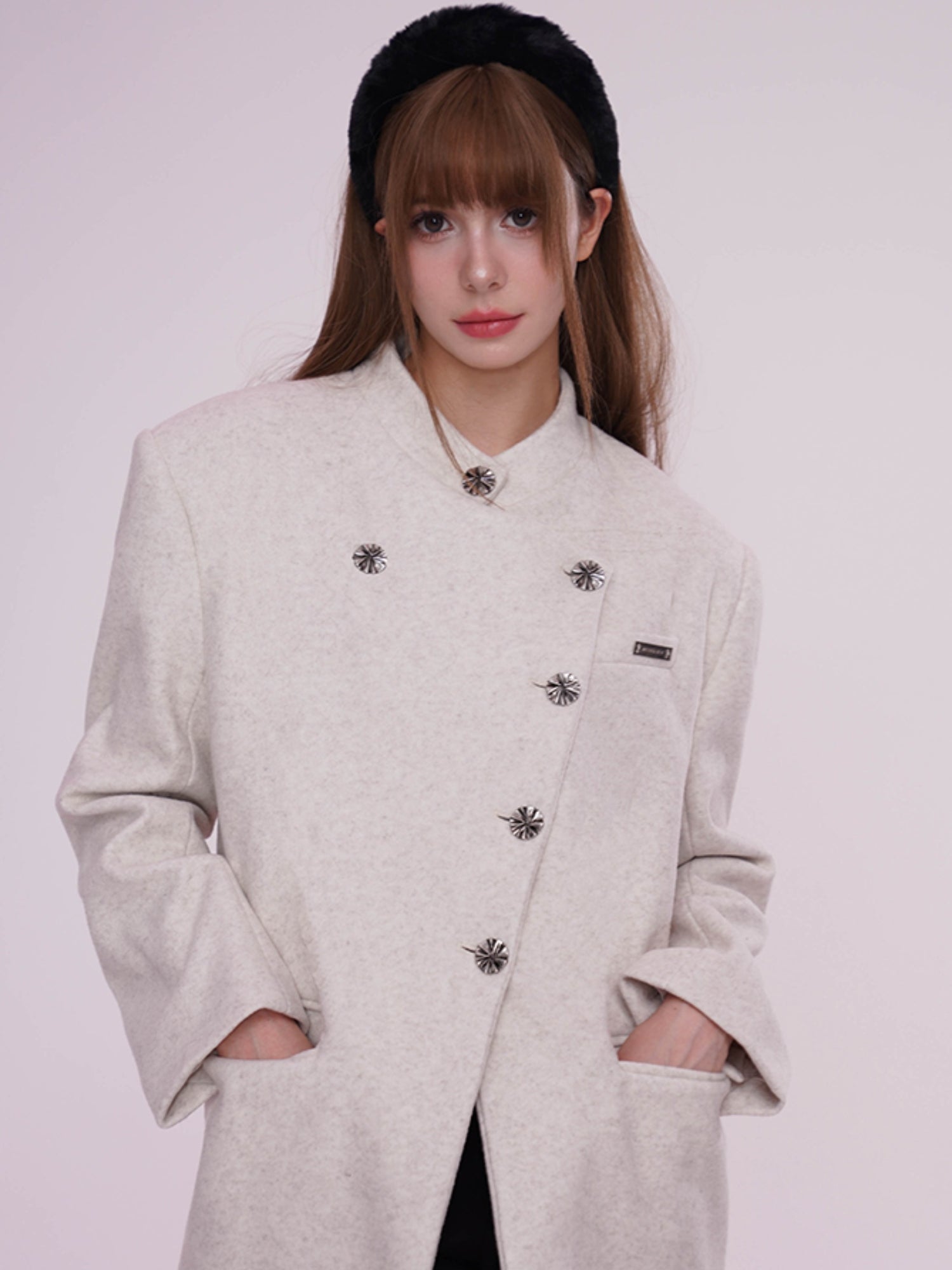 Stand Collar Loose Mannish Jacket