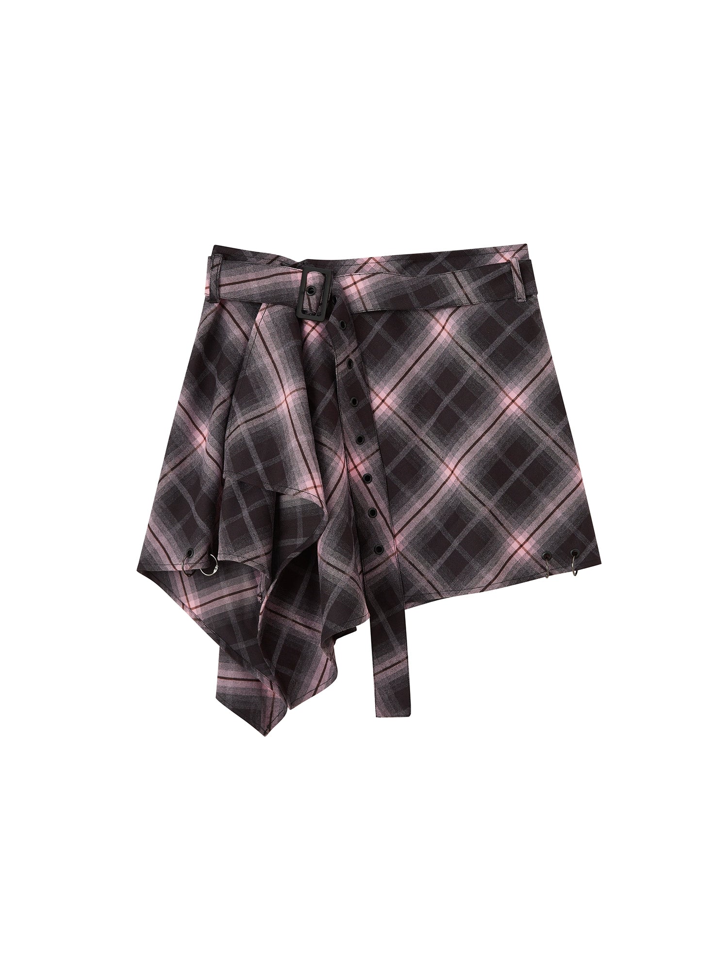 Punk Plaid Irregular Skirt