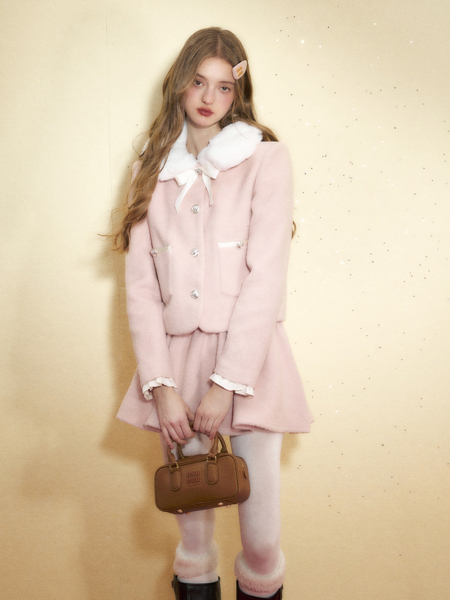 Furlar Short Jacket &amp; High Wareed Gather Skirt