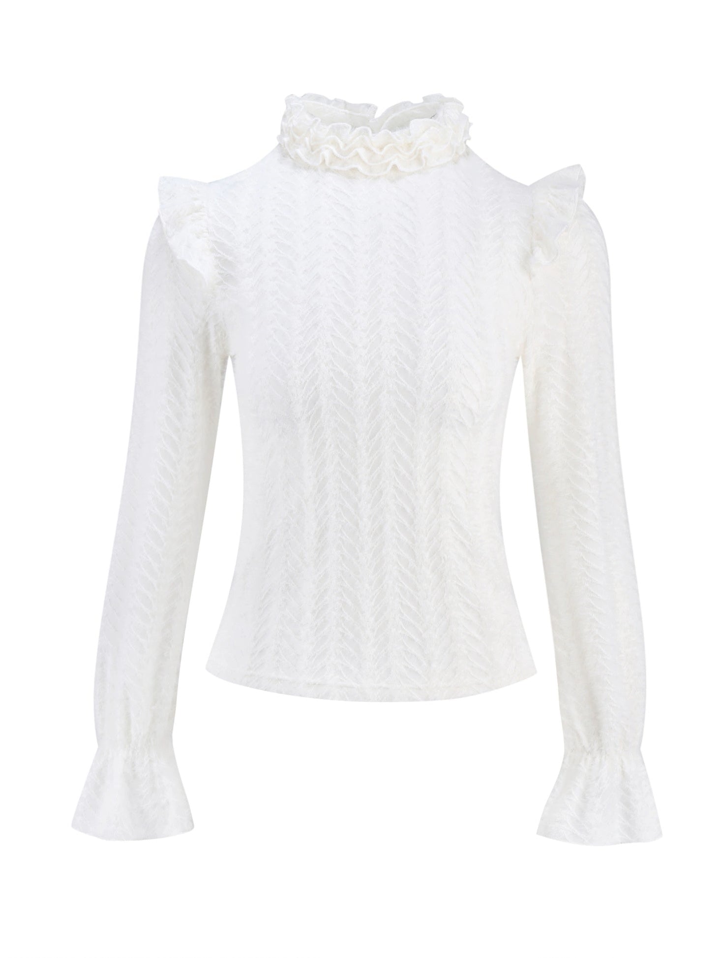 Small Turtleneck Lace Frill Top