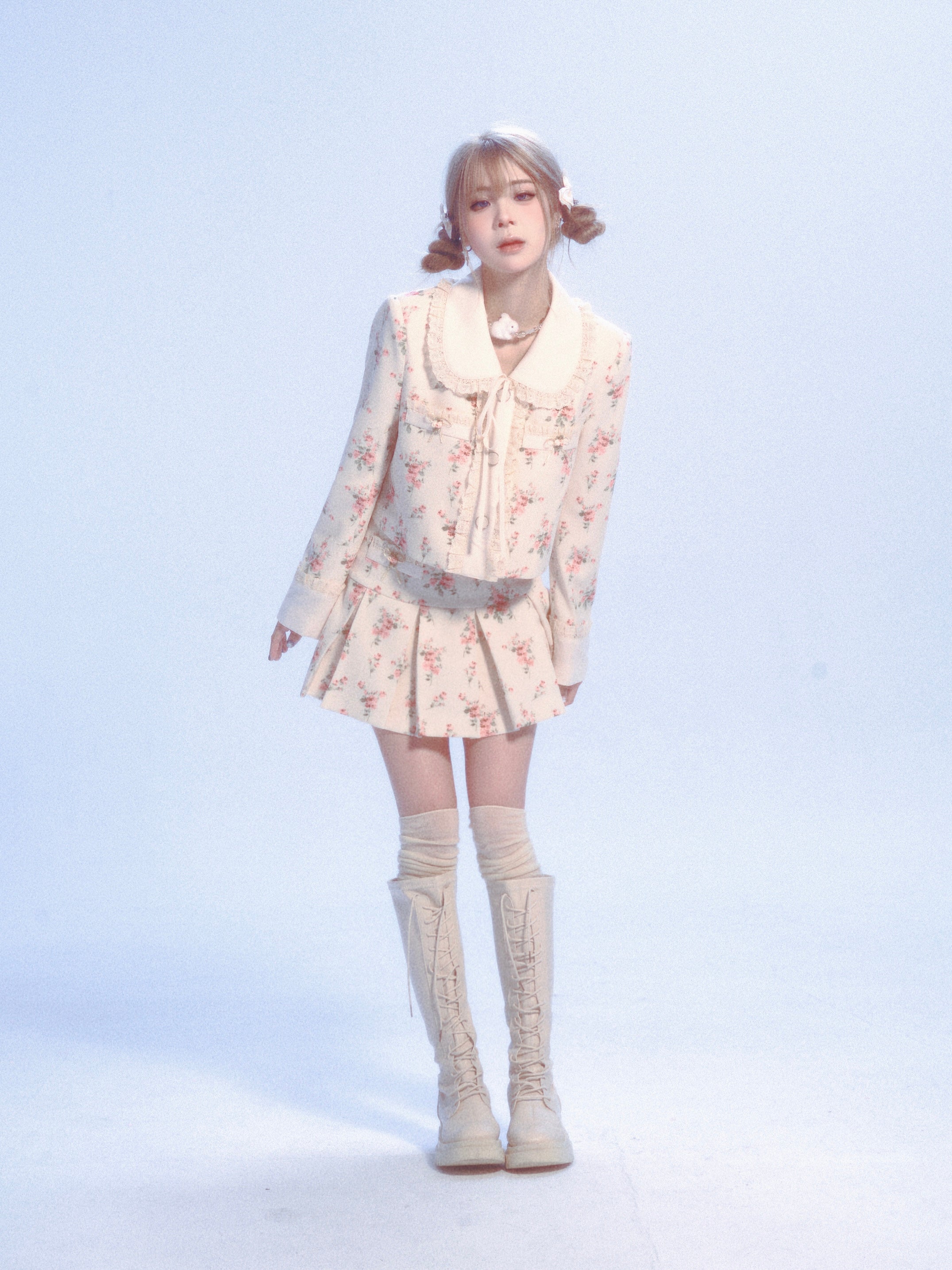 Doll Collar Lace Floral Jacket