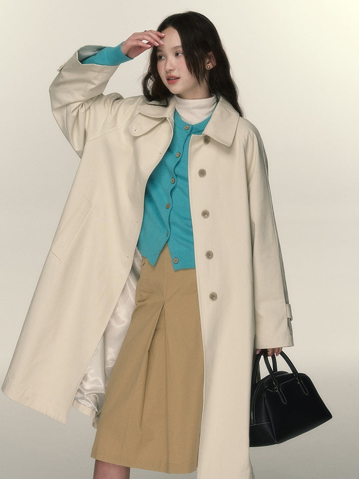 Single-breasted Loose Convertible Collar Coat