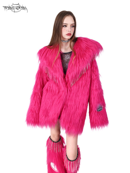 Eco-Friendly Long Hair Fur Jacket