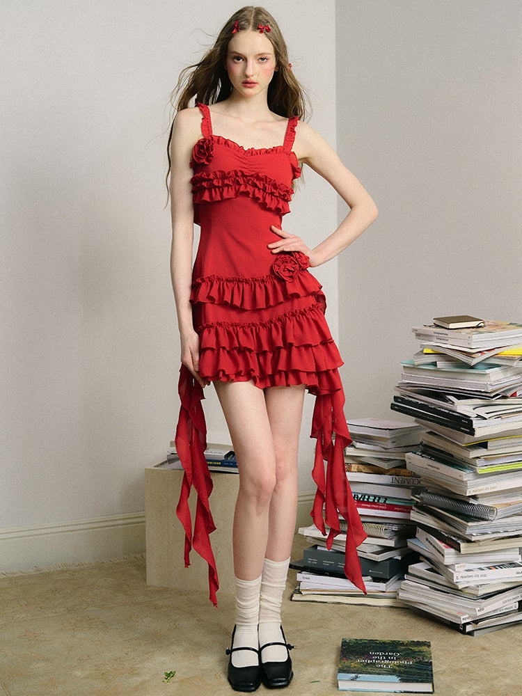 French Suspender Frill Dress