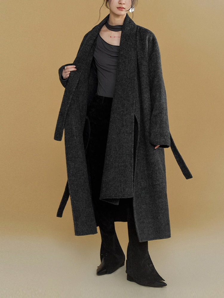 Wrap-style Long Double-sided Coat