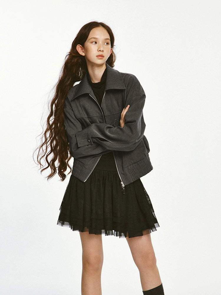 Wide Silhouette Swing Top Jacket