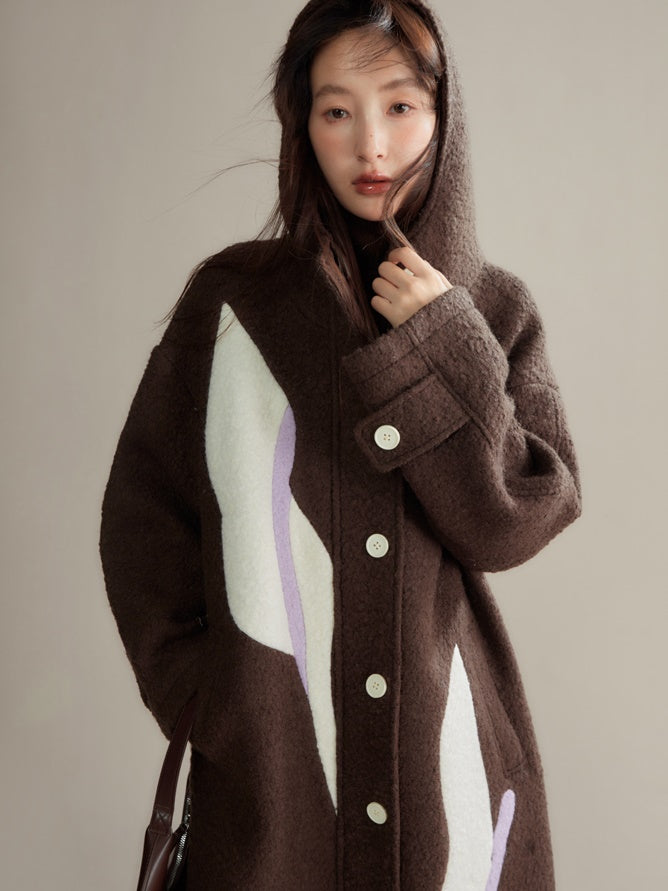 Calla Lily Stitched Hooded Coat