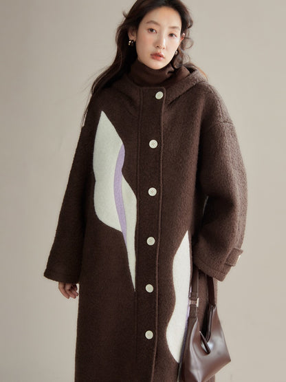 Calla Lily Stitched Hooded Coat