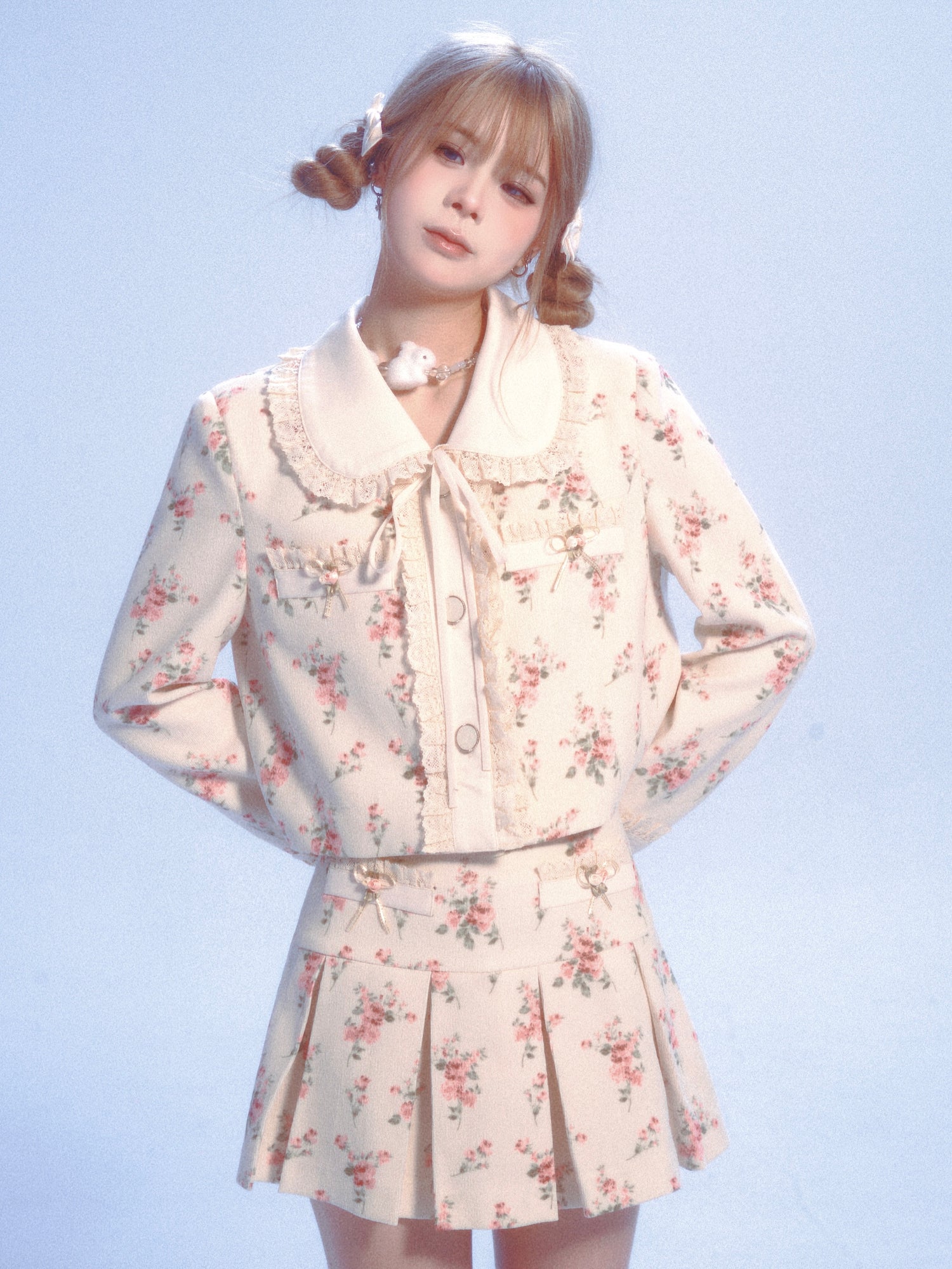 Doll Collar Lace Floral Jacket