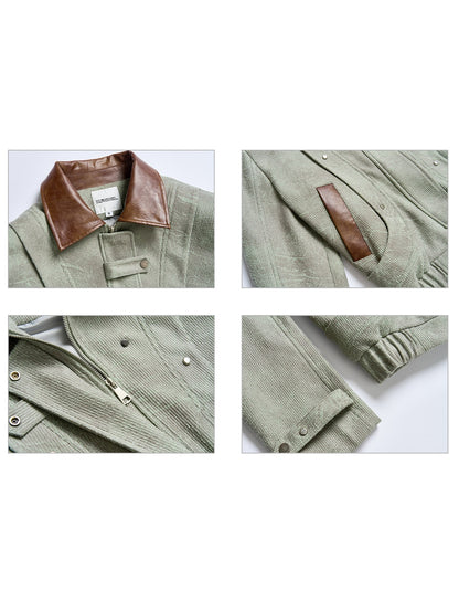 Imitation Suede Stud Design Jacket