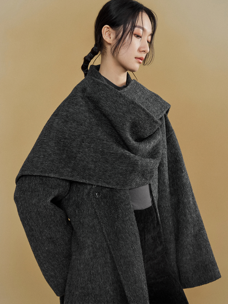 Wrap-style Long Double-sided Coat