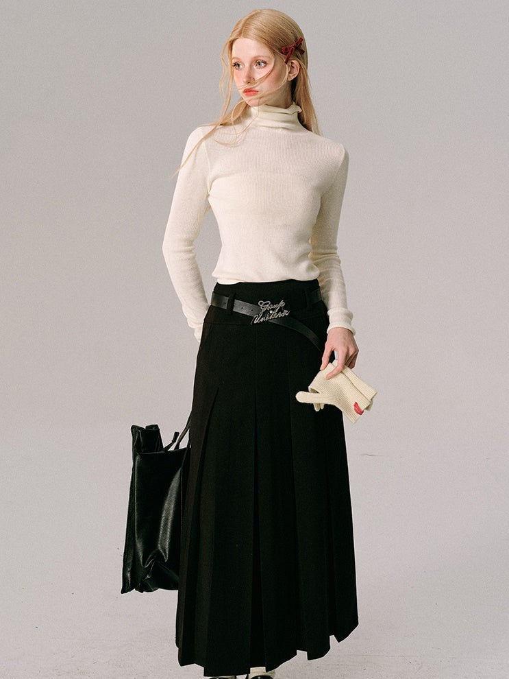 High-waisted Pleated Skirt