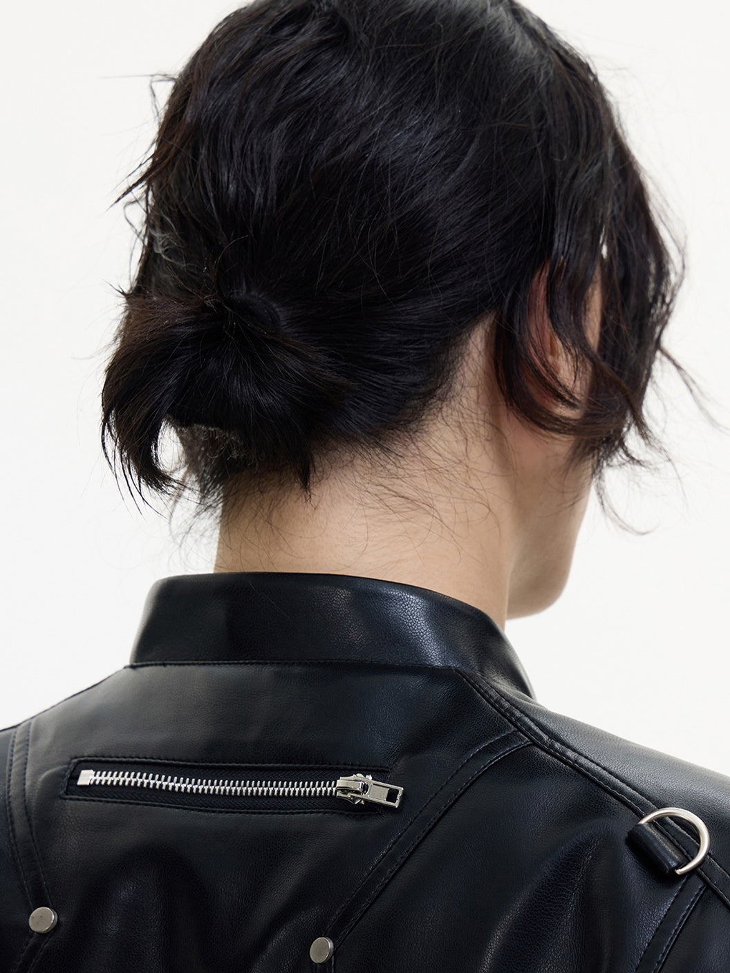 peoplestyle Collar Short Leather Jacket