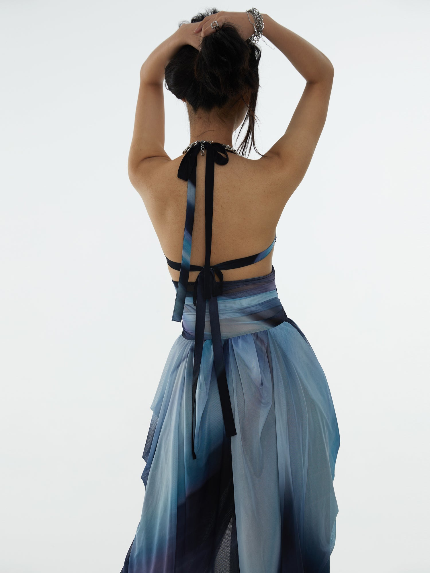 Gradation Print Cross Halter Dress ARCANA ARCHIVE Gradation Print Cross Halter Dress ARCANA ARCHIVE