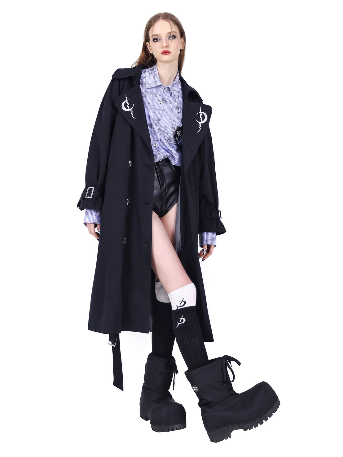 Reversible Splicing Loose Strap Coat