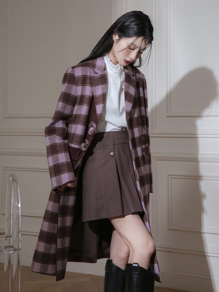 Plaid Long Chester Coat