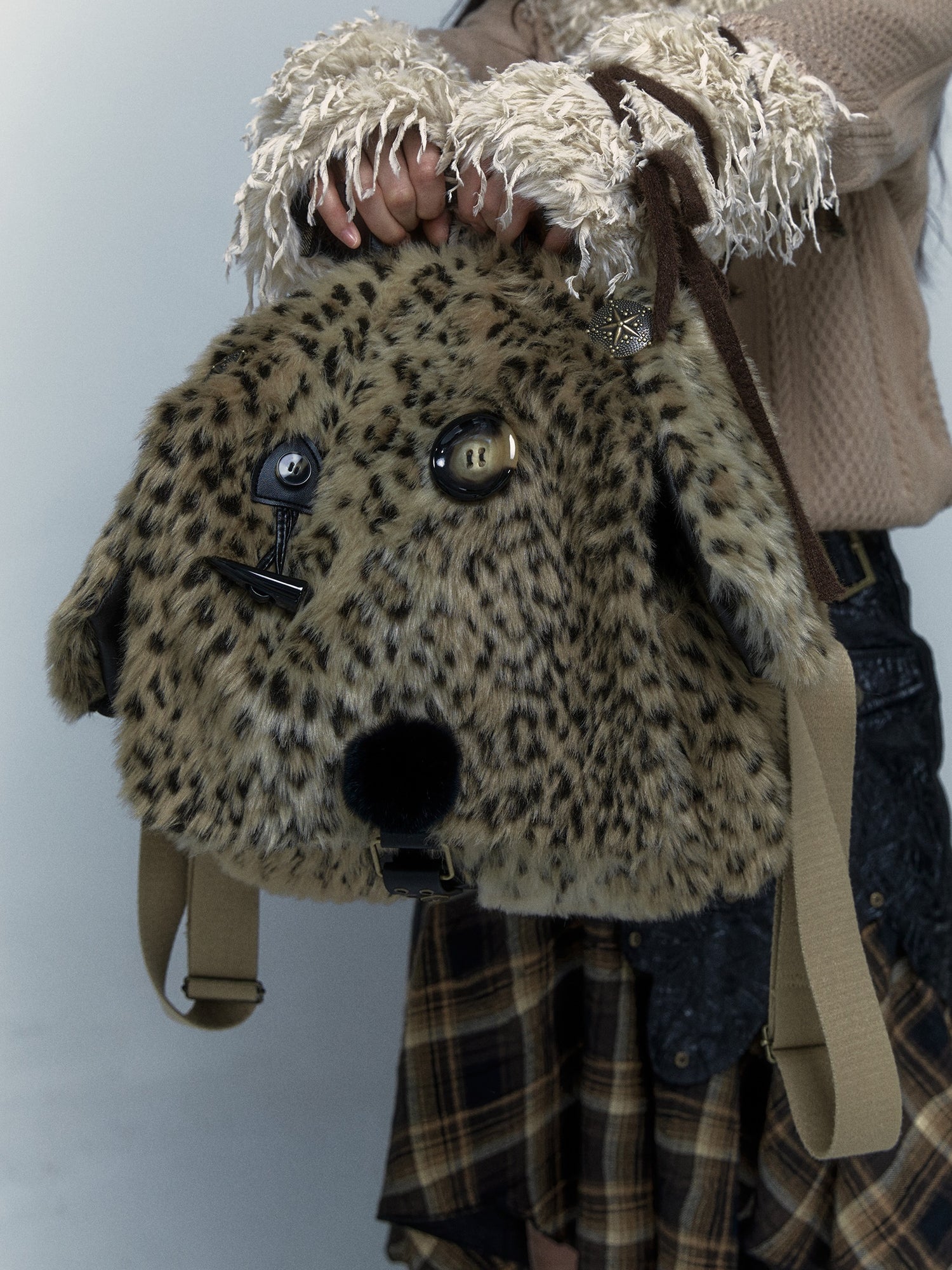 Street Leopard Print Puppy Backpack