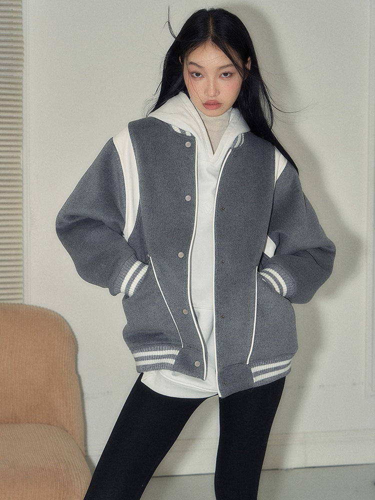 Baseball Jersey Woolen Jacket