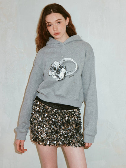 Diamond Ring Printed Hooded Sweat