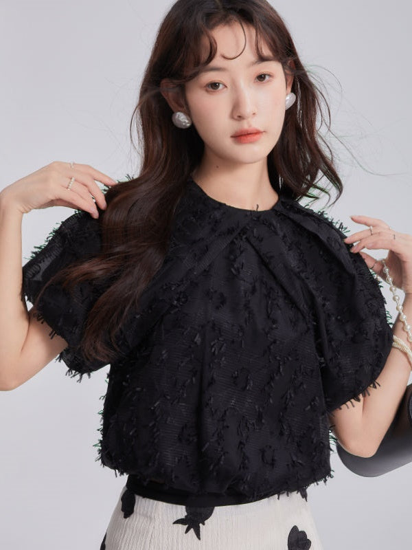 Fluff Jacquard Bubble Raglan Shirt