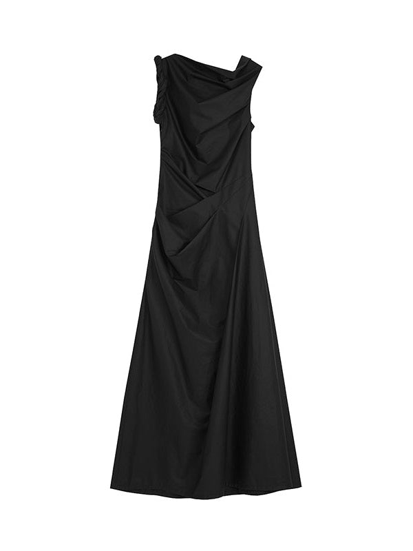 Asymmetry One-Shoulder Drape Long Dress