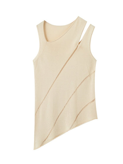 Streamline Irregular Knitted Sleeveless Top