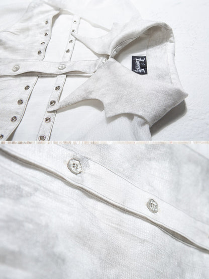 Short-sleeved Hollow Shirt