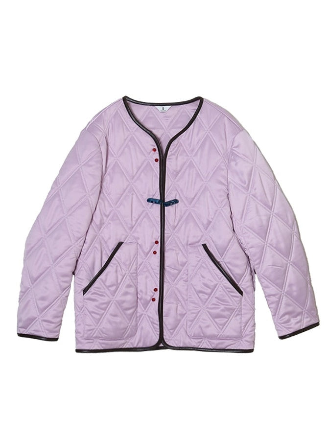 No-Collar Short Quilting Jacket