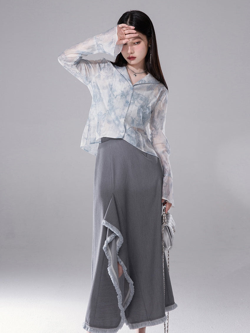 Fog and Cloud Design Skirt