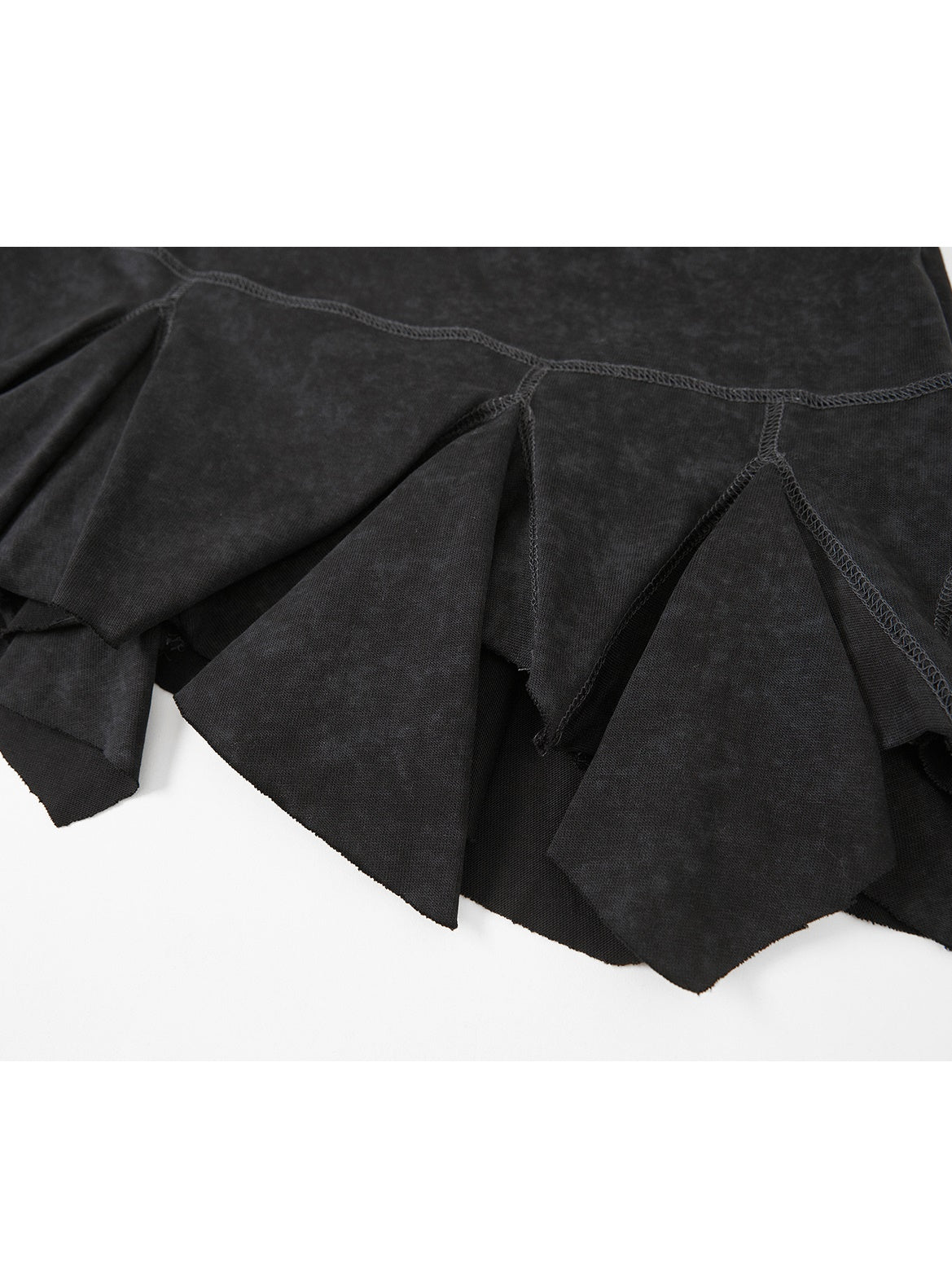 Irregular Hem Punk Textured Skirt