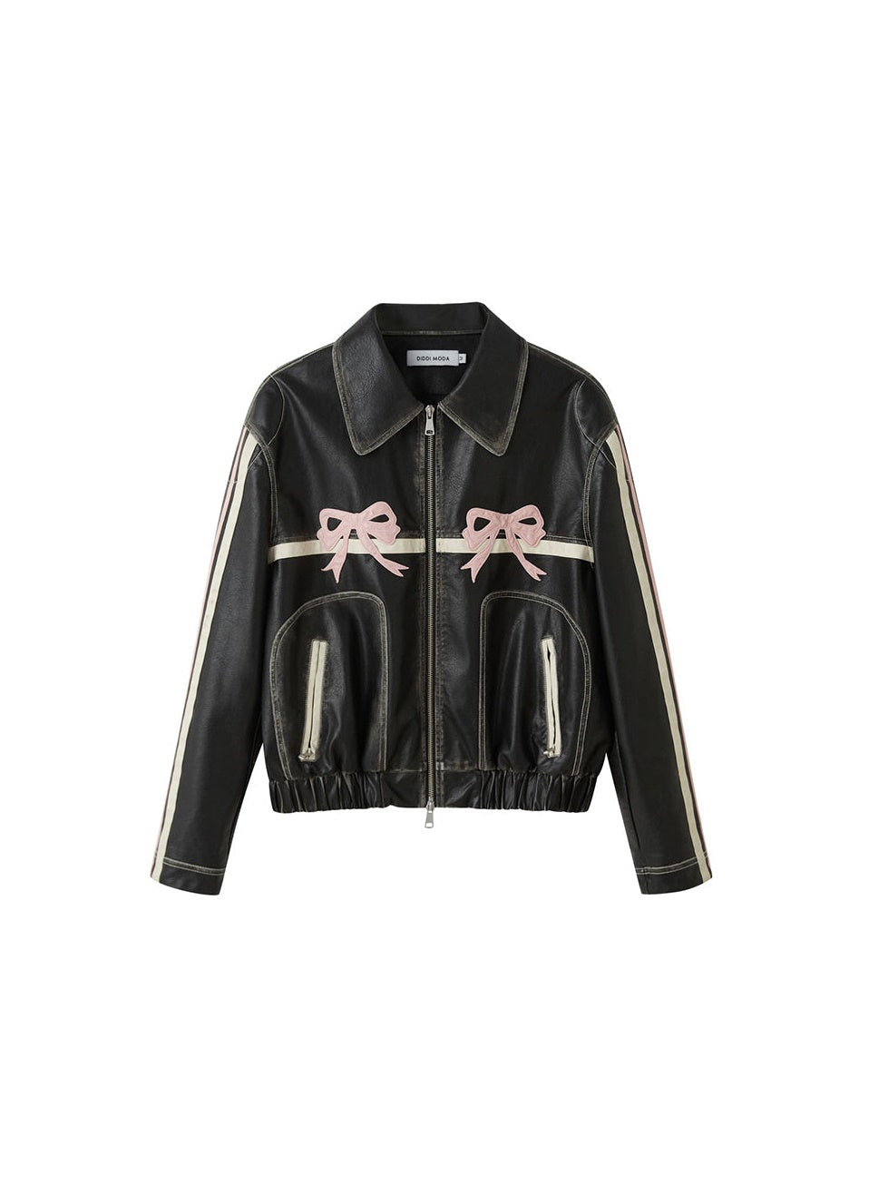 Bowknot Retro Color-Painted Leather Jacket – ARCANA ARCHIVE