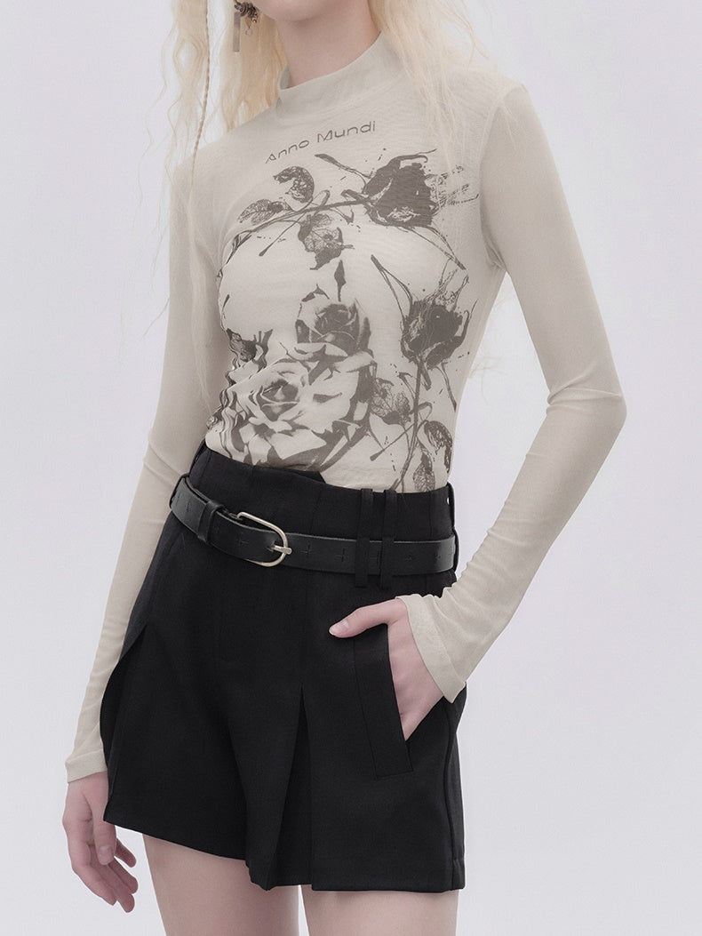 Rose Printed Bottom Shirt