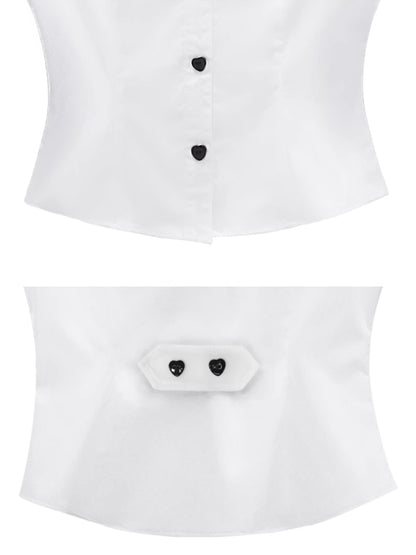 Sailor Collar Puff Sleeve Shirt