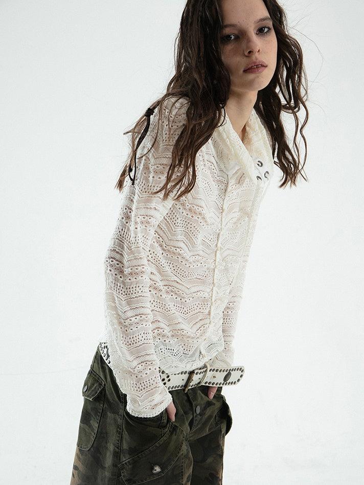 Jacquard Lace Hollow Shirt