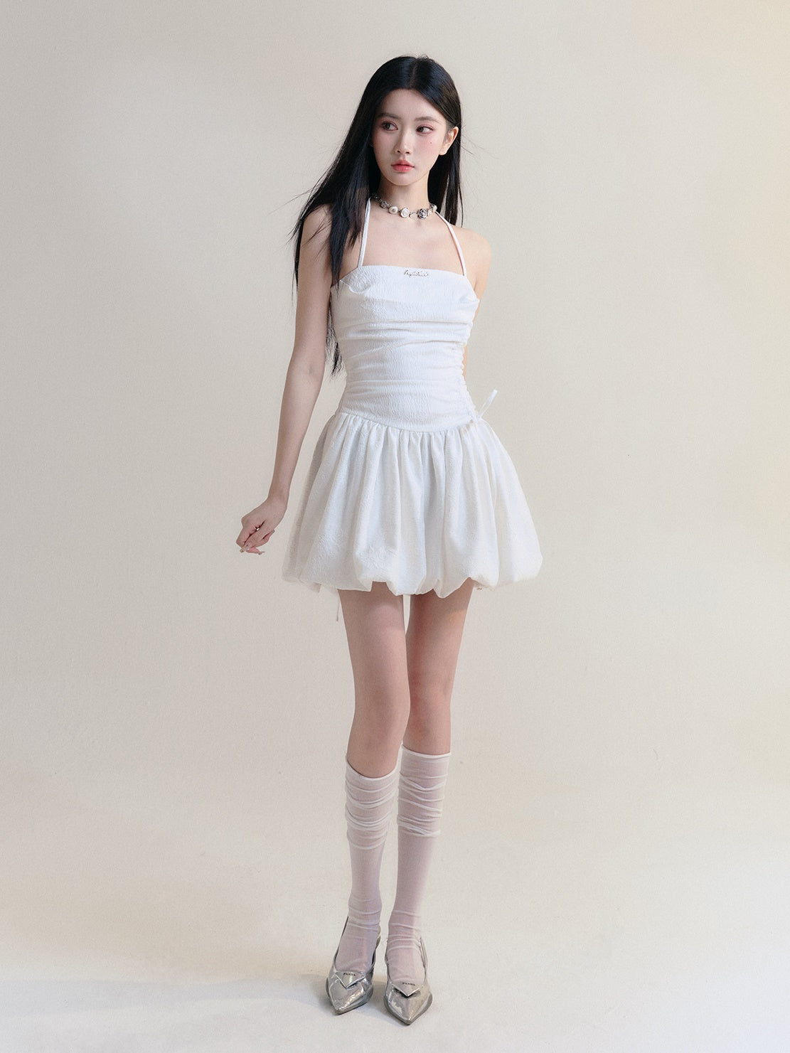 Halter Neck Strap Ballet Style Bud Dress