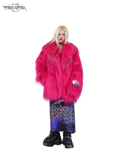 Eco-Friendly Long Hair Fur Jacket