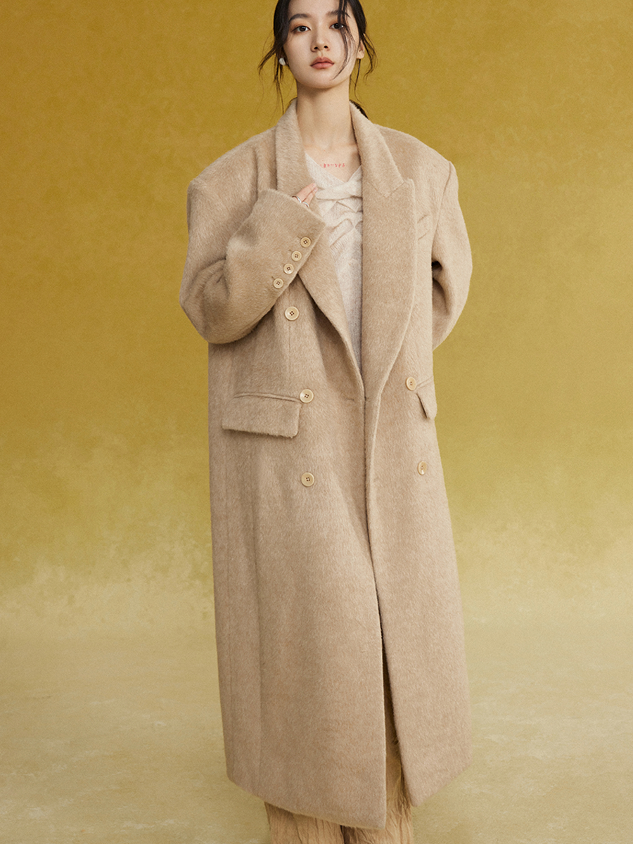 Long Oversized Double-breasted Coat