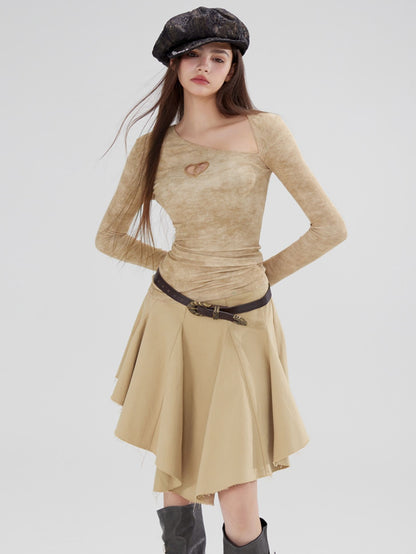 Irregular Hem Circular Skirt