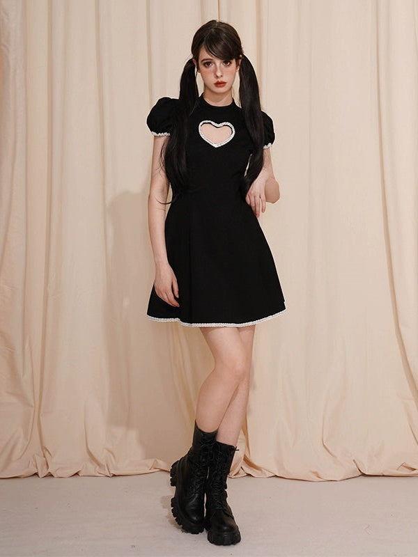 Hollow Love Heart Slim Bud Sleeve One-piece – ARCANA ARCHIVE