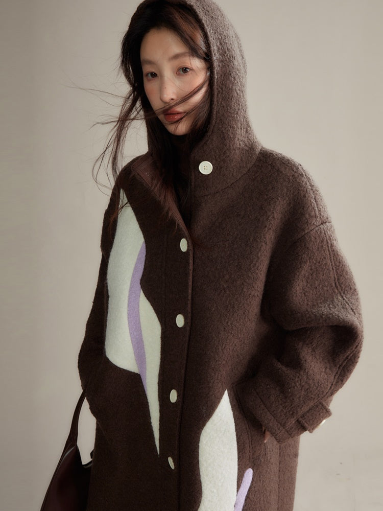 Calla Lily Stitched Hooded Coat