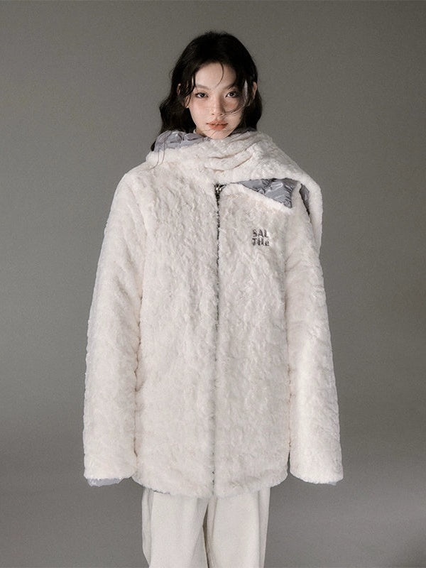 Veste en peluche réversible en col