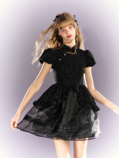 Sequin Chinese Style Baby Doll Princess Dress