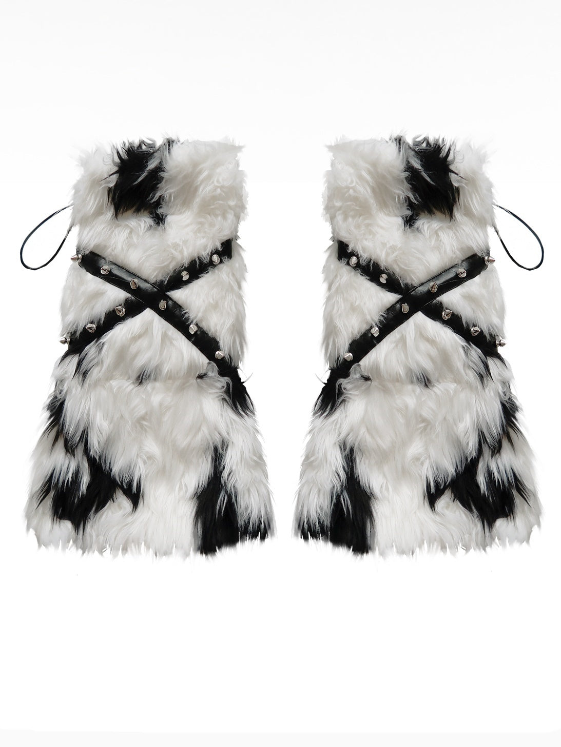 Rivet Belt Eco-friendly Fur Plush Leg Warmers