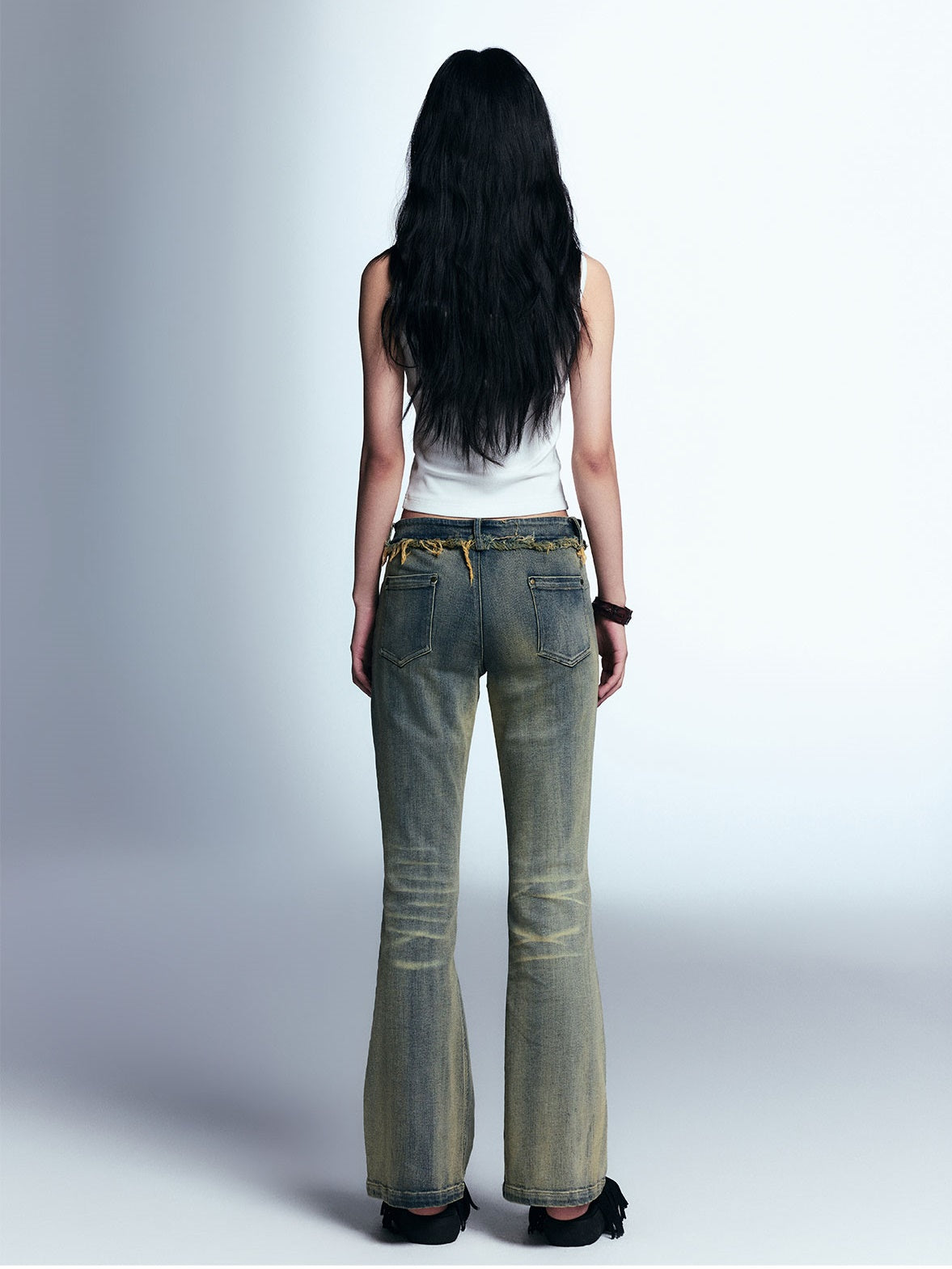 Distressed Bootcut Jeans