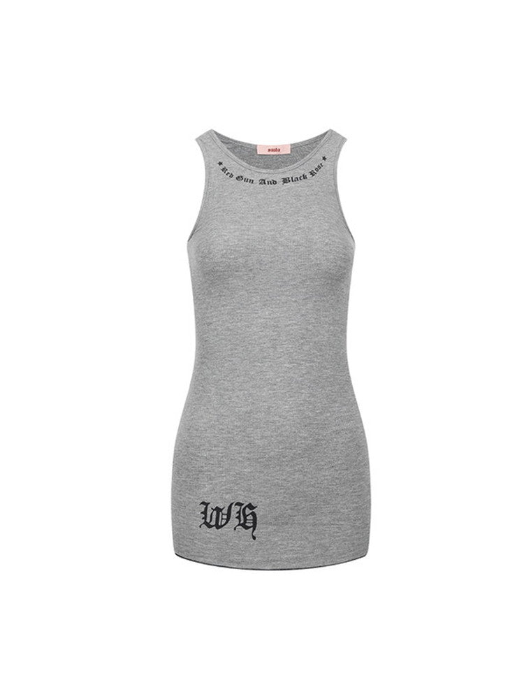 2Type Tight Stretch Casual Mellow Logo Tank-Top