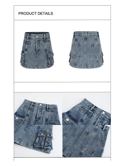 Retro Denim A-LINE SKIRT